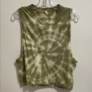 NWOT Free People Movement Olive Tie-Dye Muscle Tee Size S